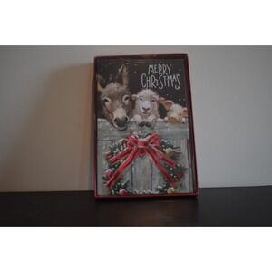 Farm Themed Christmas Greeting Card 10‎ Pack 5.4 x 8.25